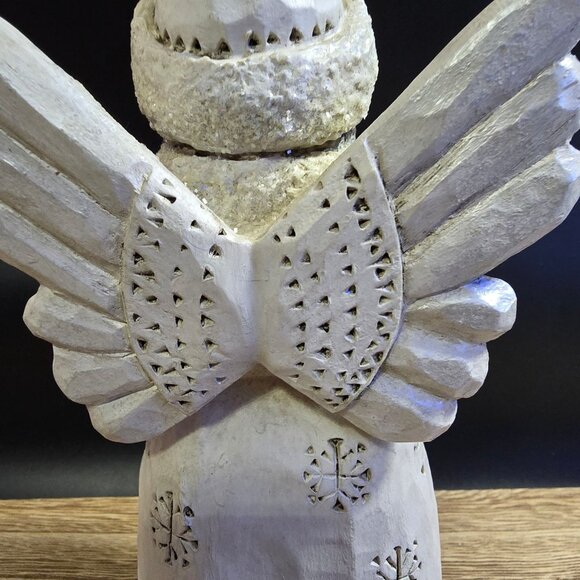 Pam Schifferl Winter White Angel With Dove & Glitter Details 7" by Midwest - Picture 9 of 16